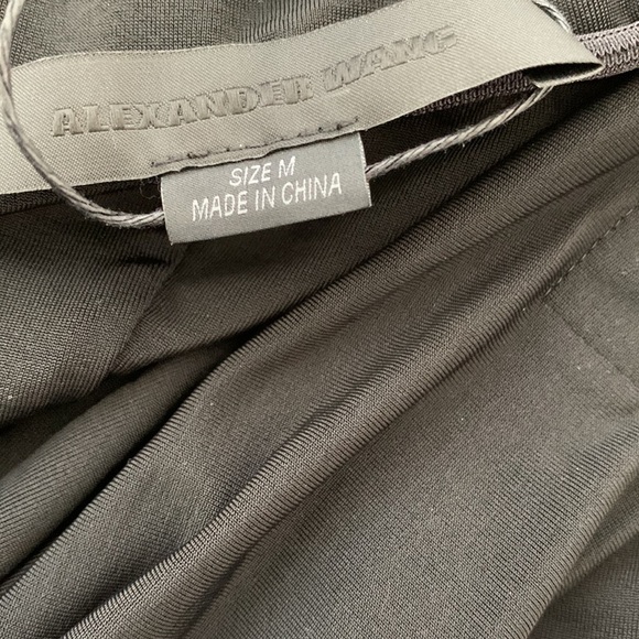 NWT Alexander Wang asymmetric black draped bodysuit sz M - Picture 5 of 8